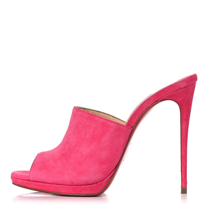Christian Louboutin Suede Pigamule 120 Slide Sandals 38 Bangal Rose 1 of 12