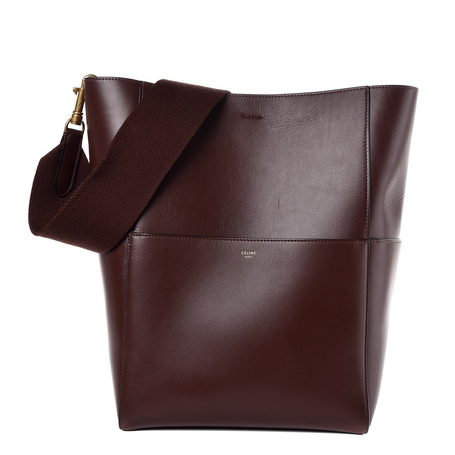 Celine Supersoft Calfskin Sangle Bucket Bag Burgundy 1 of 6