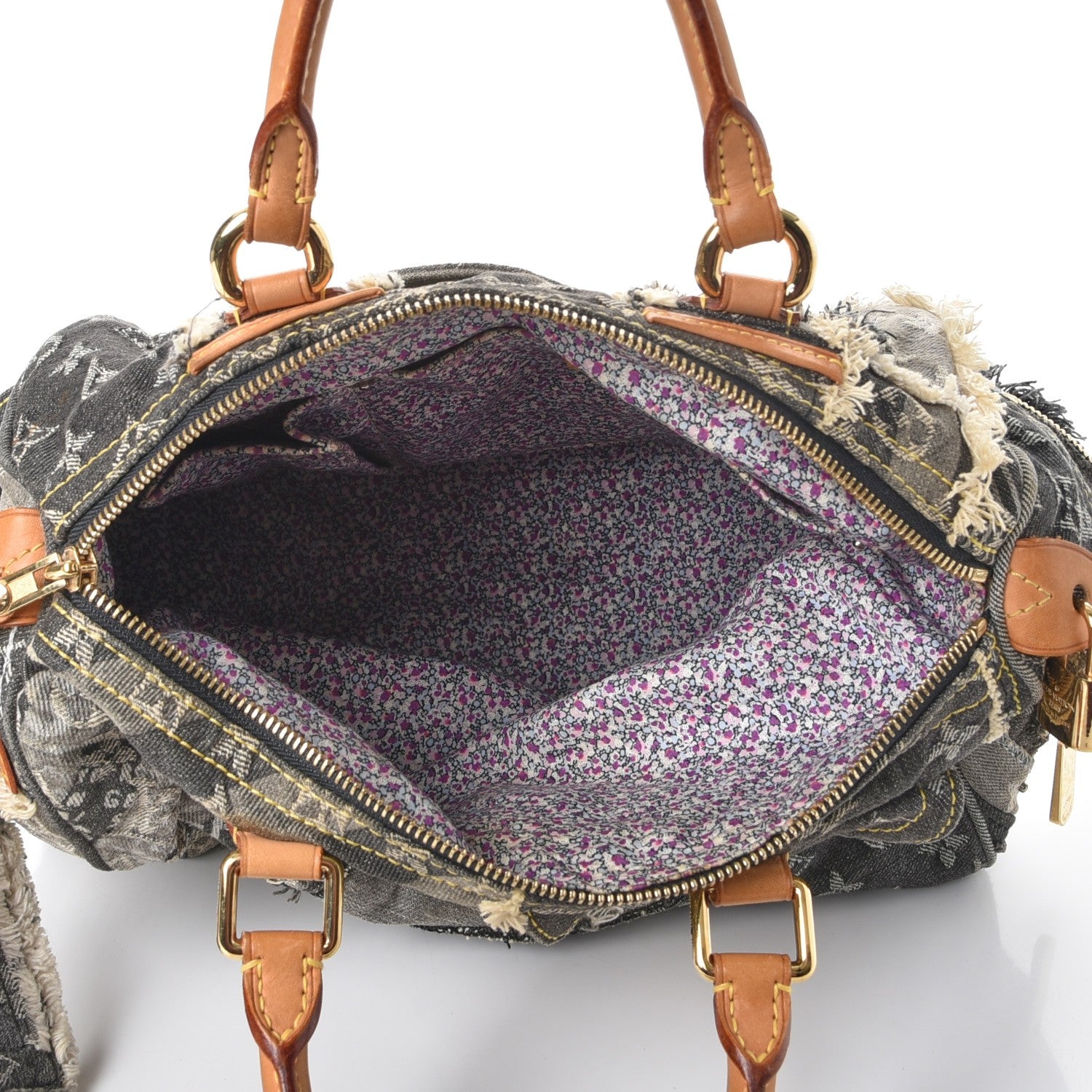 Louis Vuitton Denim Patchwork Speedy 30 Grey 5 of 8