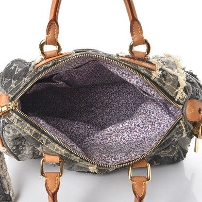 Louis Vuitton Denim Patchwork Speedy 30 Grey 5 of 8