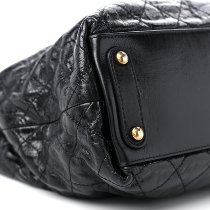 Chanel Glazed Calfskin Stingray Large Bindi CC Tote Black 8 of 14
