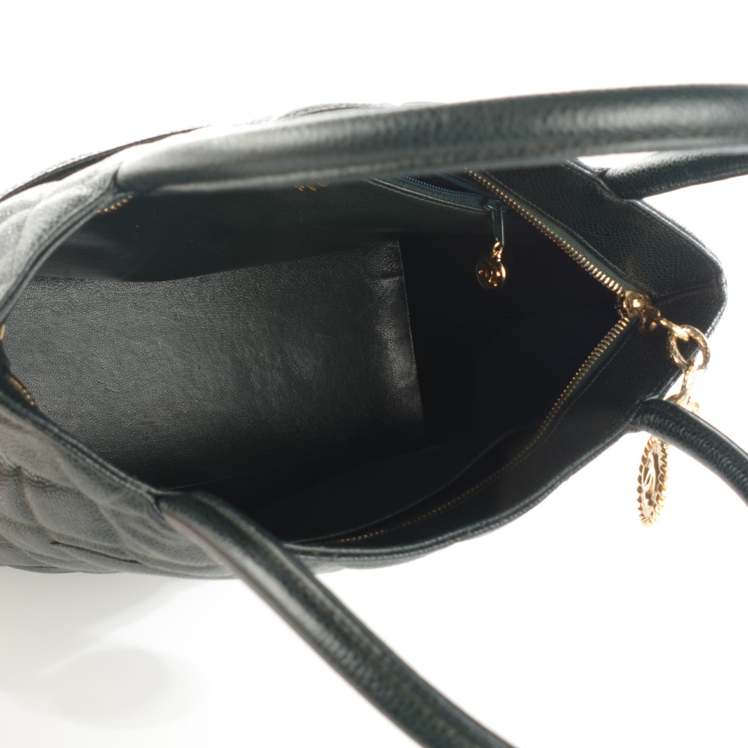 Chanel Caviar Quilted Medallion Tote Dark Green 7 of 7