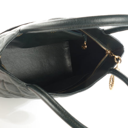 Chanel Caviar Quilted Medallion Tote Dark Green 7 of 7