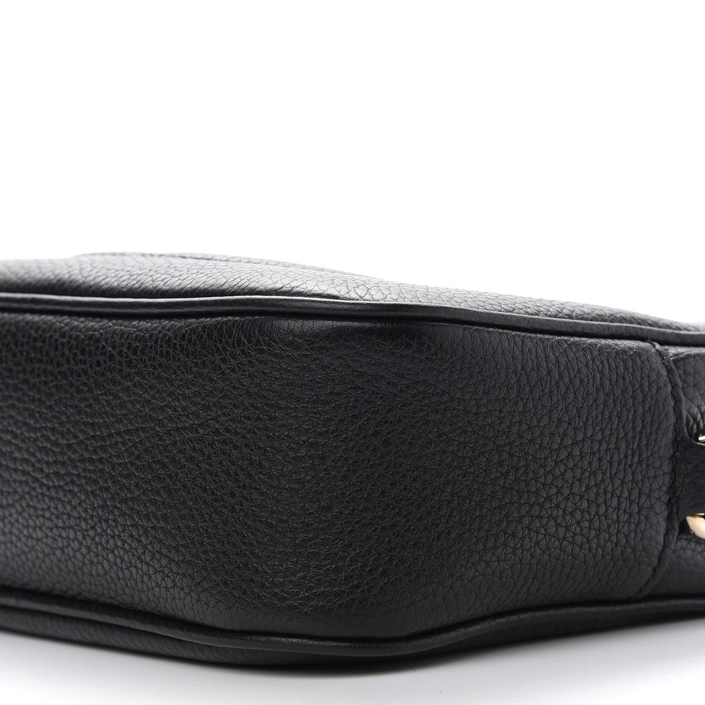 Pebbled Calfskin Small Soho Disco Bag Black