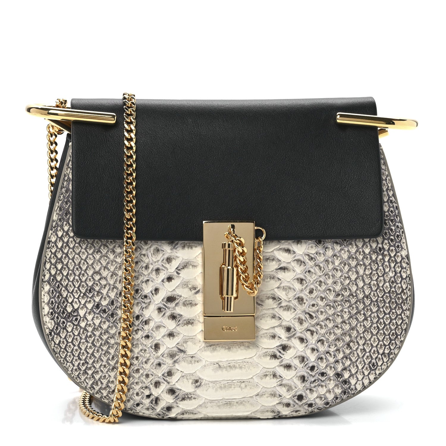 Chloe Python Smooth Calfskin Mini Drew Shoulder Bag 1 of 13