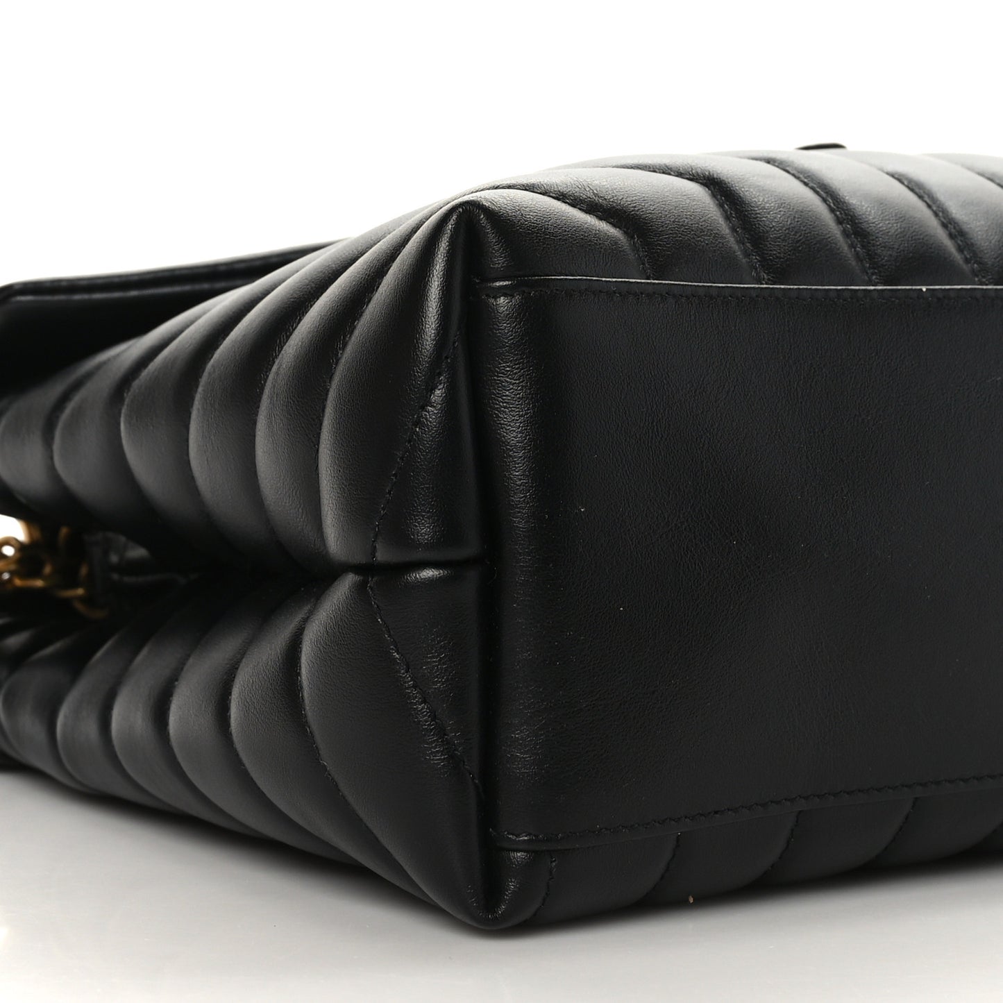 Calfskin Y Quilted Monogram Medium Loulou Chain Satchel Black