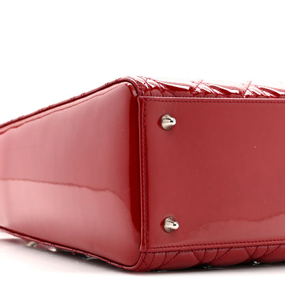Christian Dior Patent Cannage Medium Lady Dior Burgundy Red 9 of 10