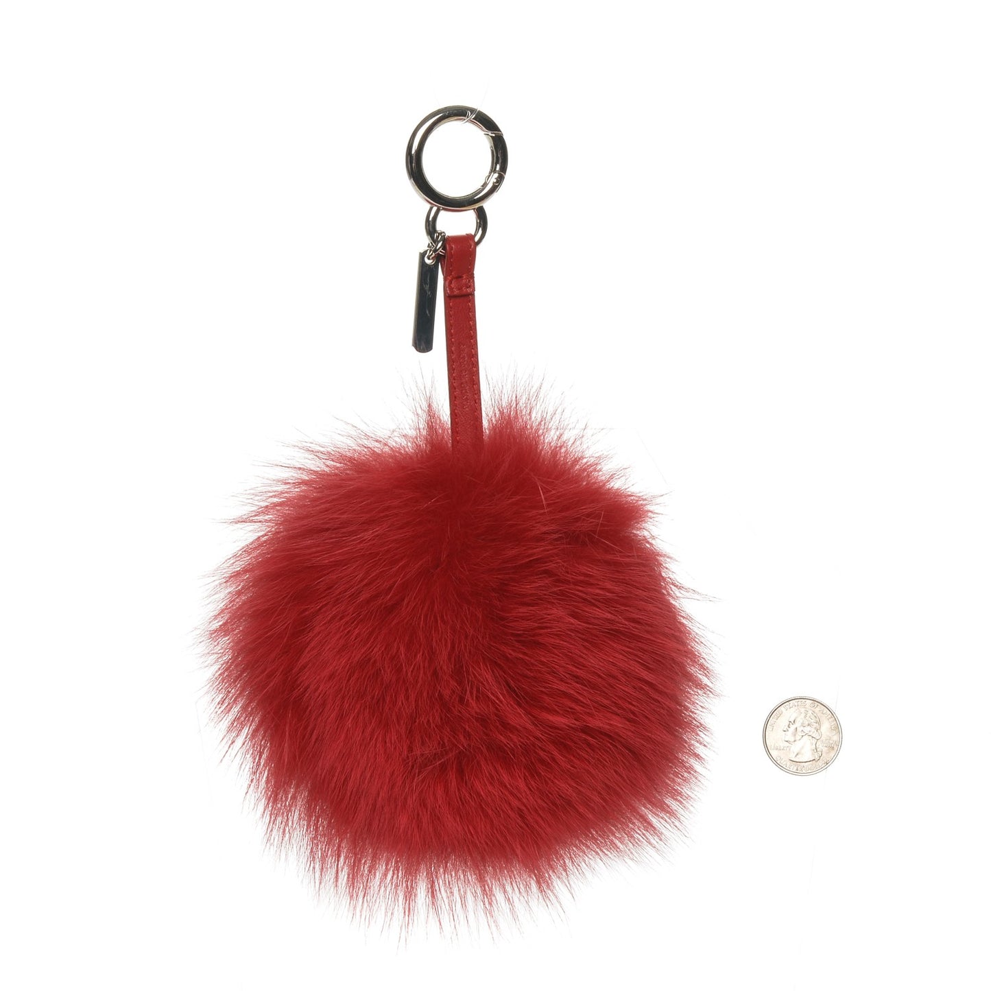 Fox Fur Shiny Nappa Bi-Color A ABCharm Bag Charm Rosso Chiaro Moro Strawberry