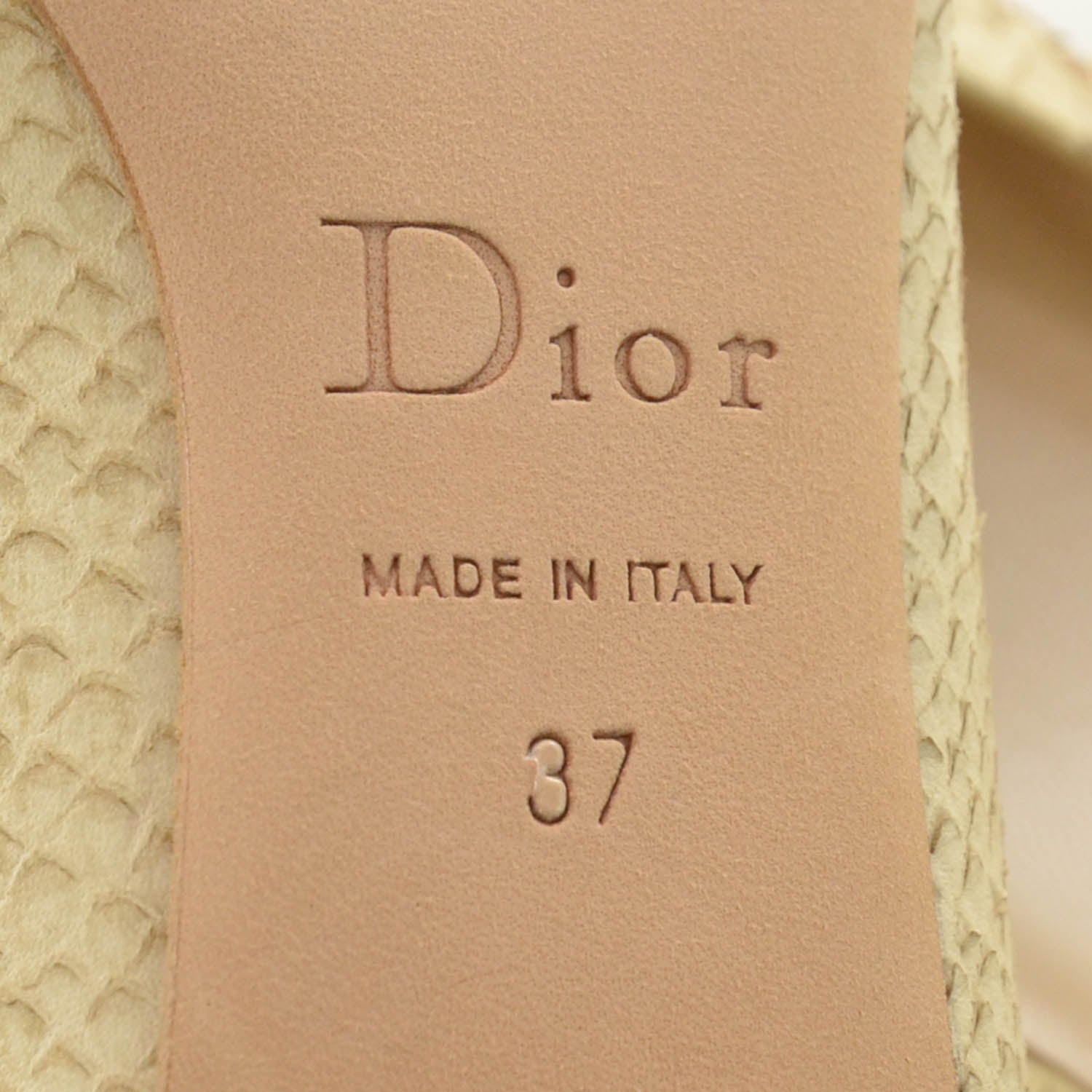 Christian Dior Snakeskin Raffia Embellished Flats 37 5 of 6