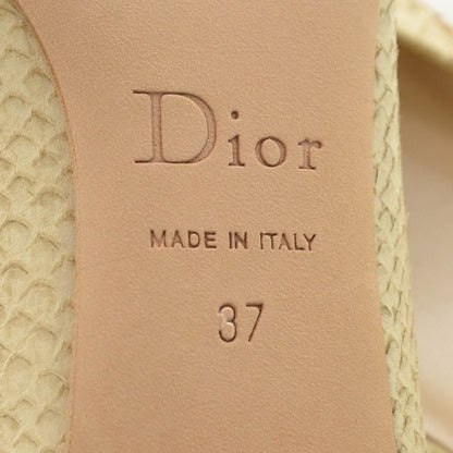 Christian Dior Snakeskin Raffia Embellished Flats 37 5 of 6