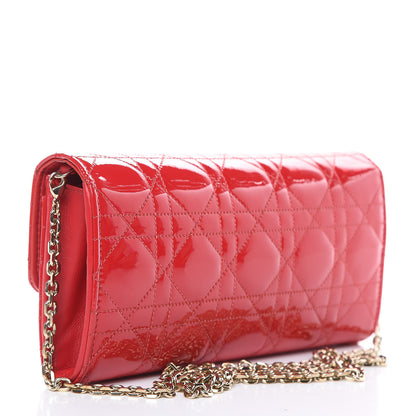 Christian Dior Patent Cannage Miss Dior Chain Wallet Red 3 of 12