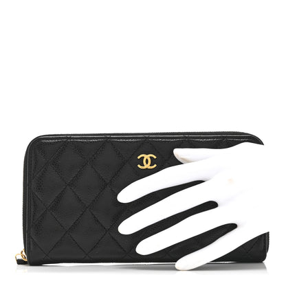 Chanel Caviar Quilted Large Gusset Zip Around Wallet Black 2 of 11