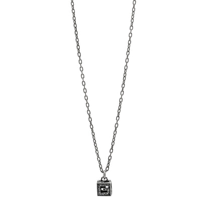 Gucci Sterling Silver Textured Square G Pendant Necklace 1 of 5