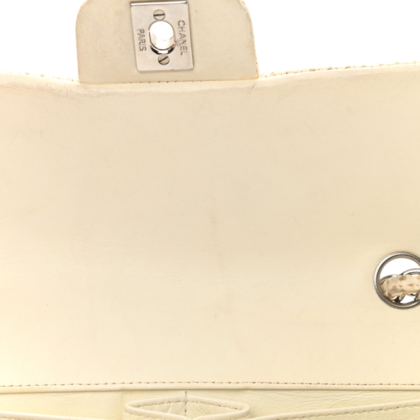 Lambskin Perforated East West Flap White