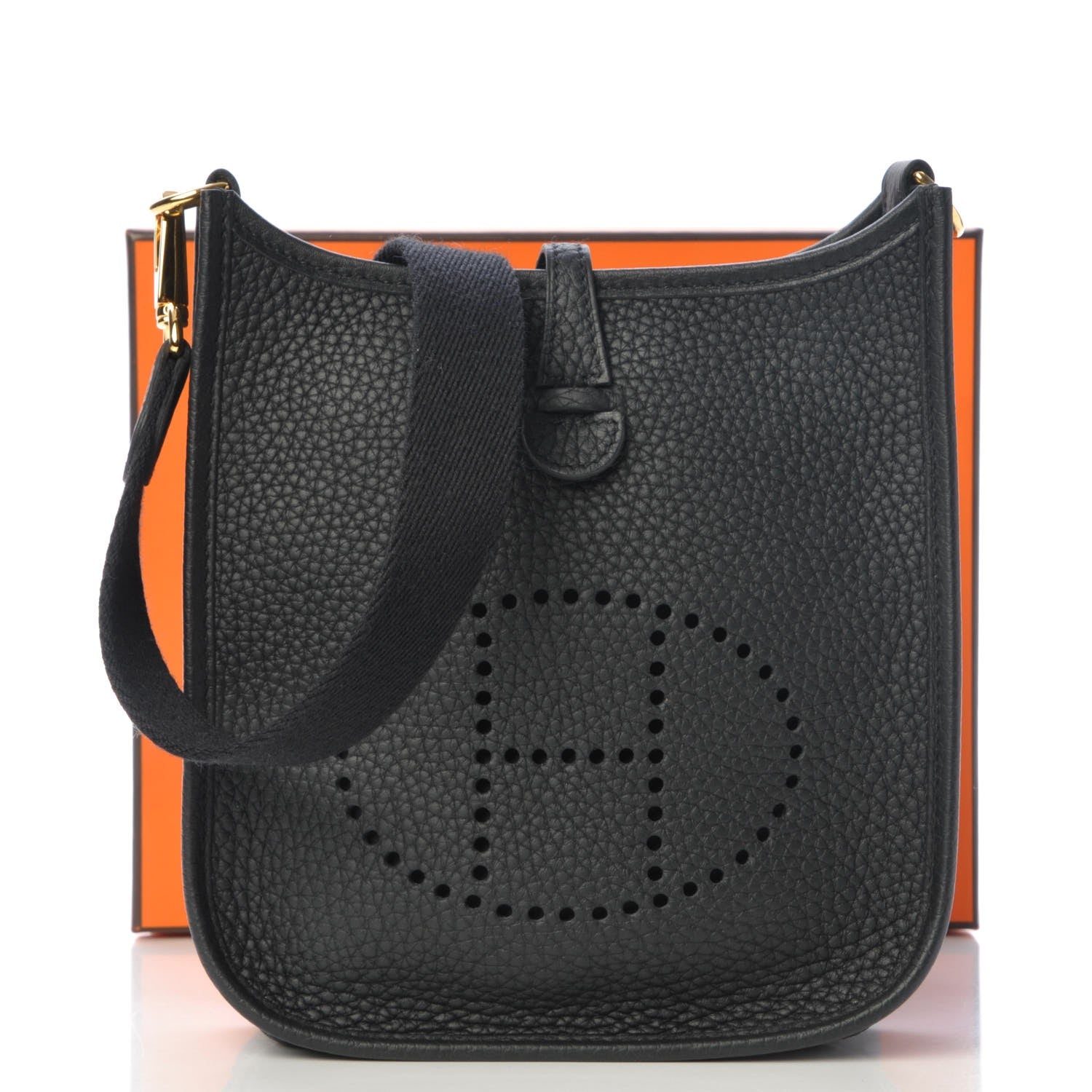 Hermes Taurillon Clemence Evelyne TPM Black 8 of 8