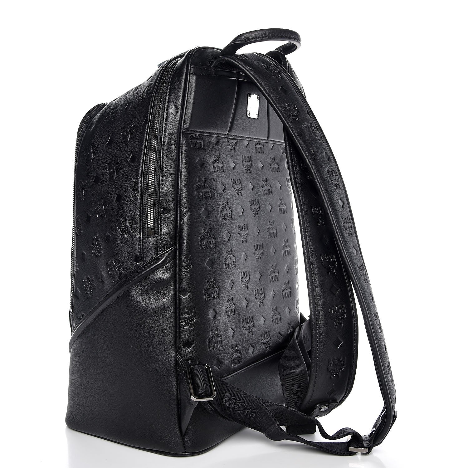 MCM Calfskin Ottomar Monogram Duke Backpack Black 3 of 8