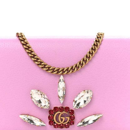 Gucci Calfskin Marquise Crystals Mini GG Chain Wallet Malva 8 of 11