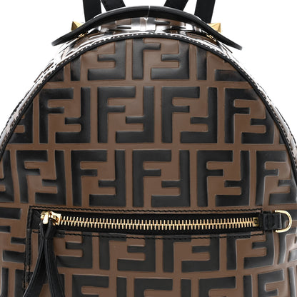 Fendi Vitello Bi-Color FF 1974 Embossed Mini Backpack Maya Black 8 of 10