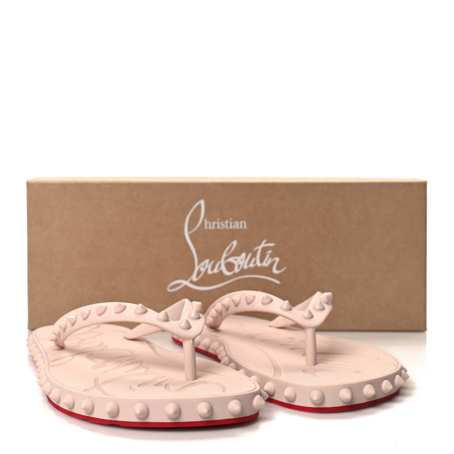 Rubber Spike Super Loubi Flip Flop Sandals 37 Leche