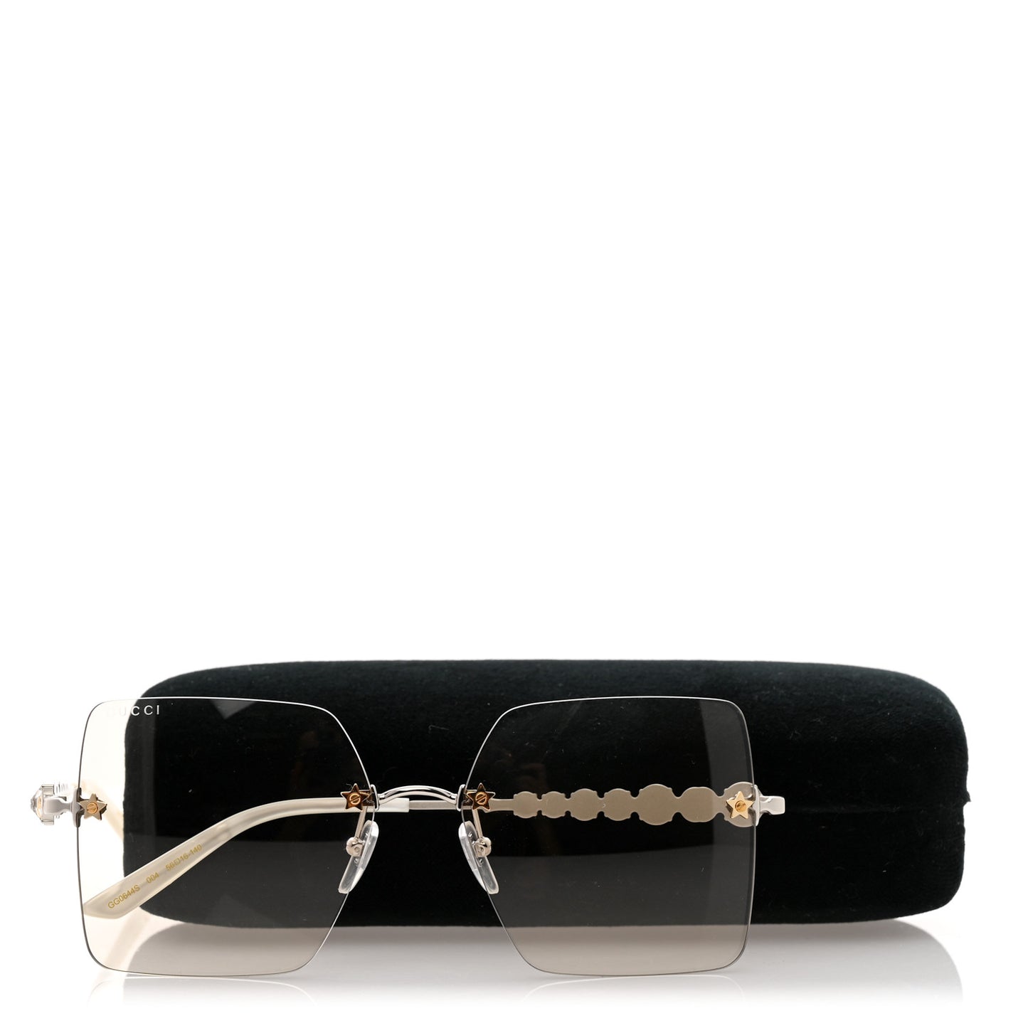 Crystal Metal Sunglasses GG0644S Gold Silver