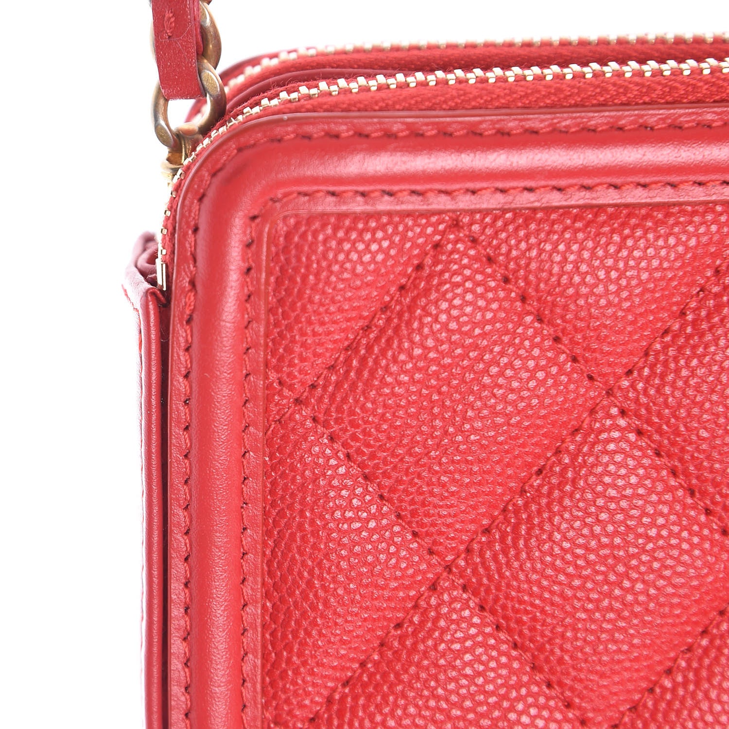 Chanel Caviar Quilted CC Filigree Clutch With Chain Red 15 of 16