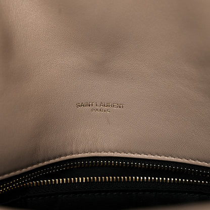 Saint Laurent Lambskin Quilted Medium Loulou Puffer Monogram Chain Satchel Dark Beige 6 of 13