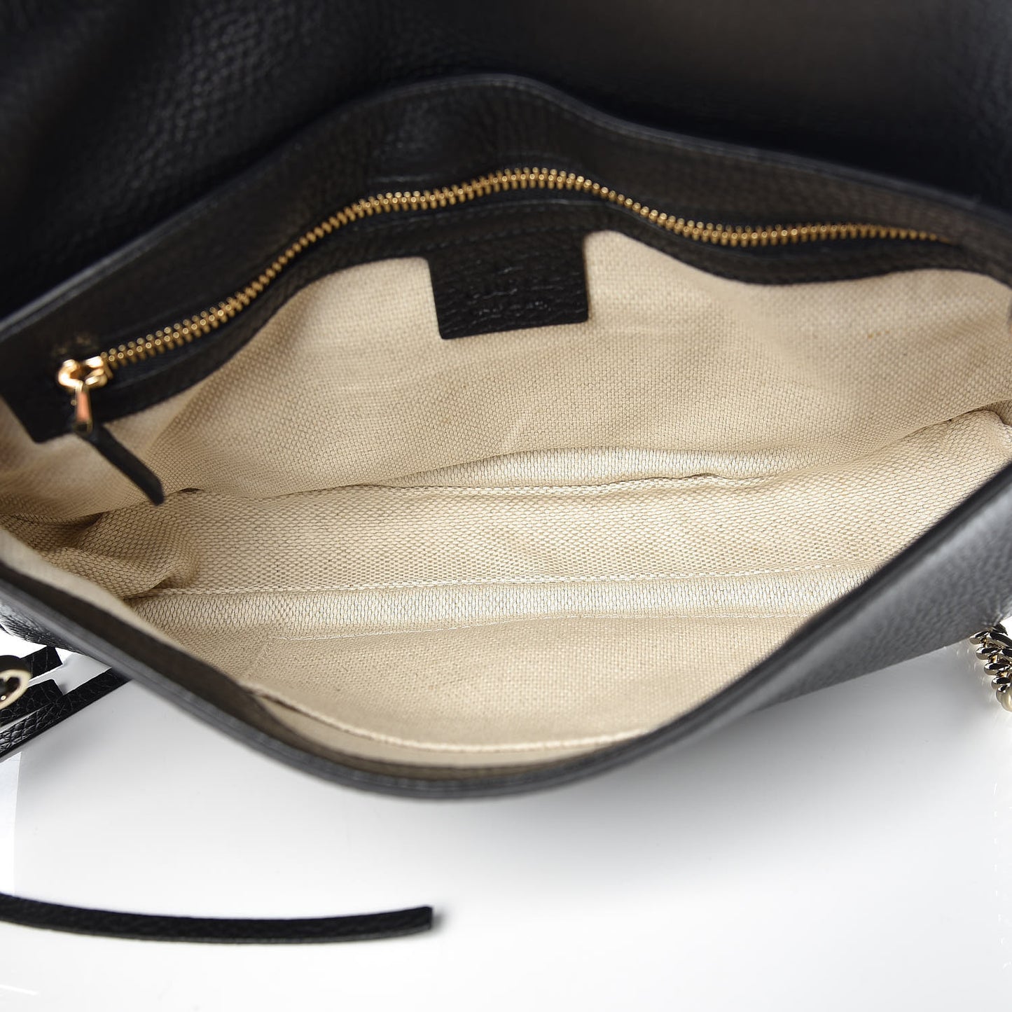 Pebbled Calfskin Medium Soho Flap Crossbody Black
