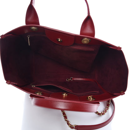 Chanel Caviar Small Studded Deauville Tote Red 5 of 8