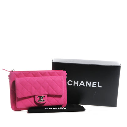 Chanel Iridescent Caviar Daily Zip Crossbody Fuchsia 5 of 9