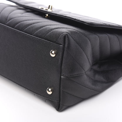 Chanel Caviar Chevron Quilted Small Coco Handle Flap Black 8 of 10