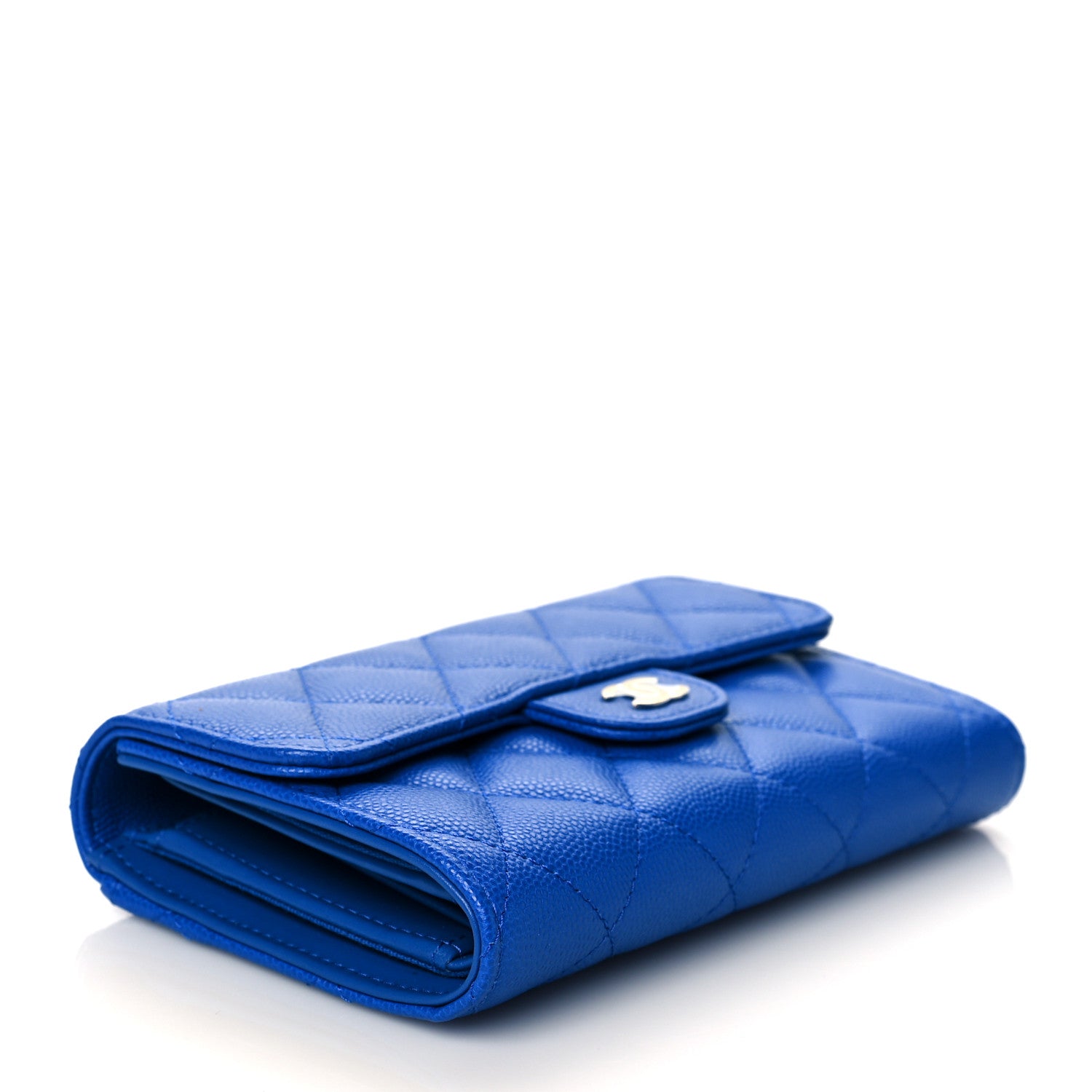 Chanel Caviar Quilted Medium Flap Wallet Blue 4 of 8