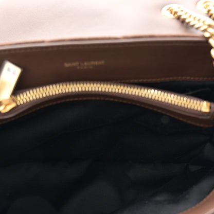 Saint Laurent Suede Calfskin Y Quilted Monogram Small Loulou Chain Satchel Bark Brown 5 of 11