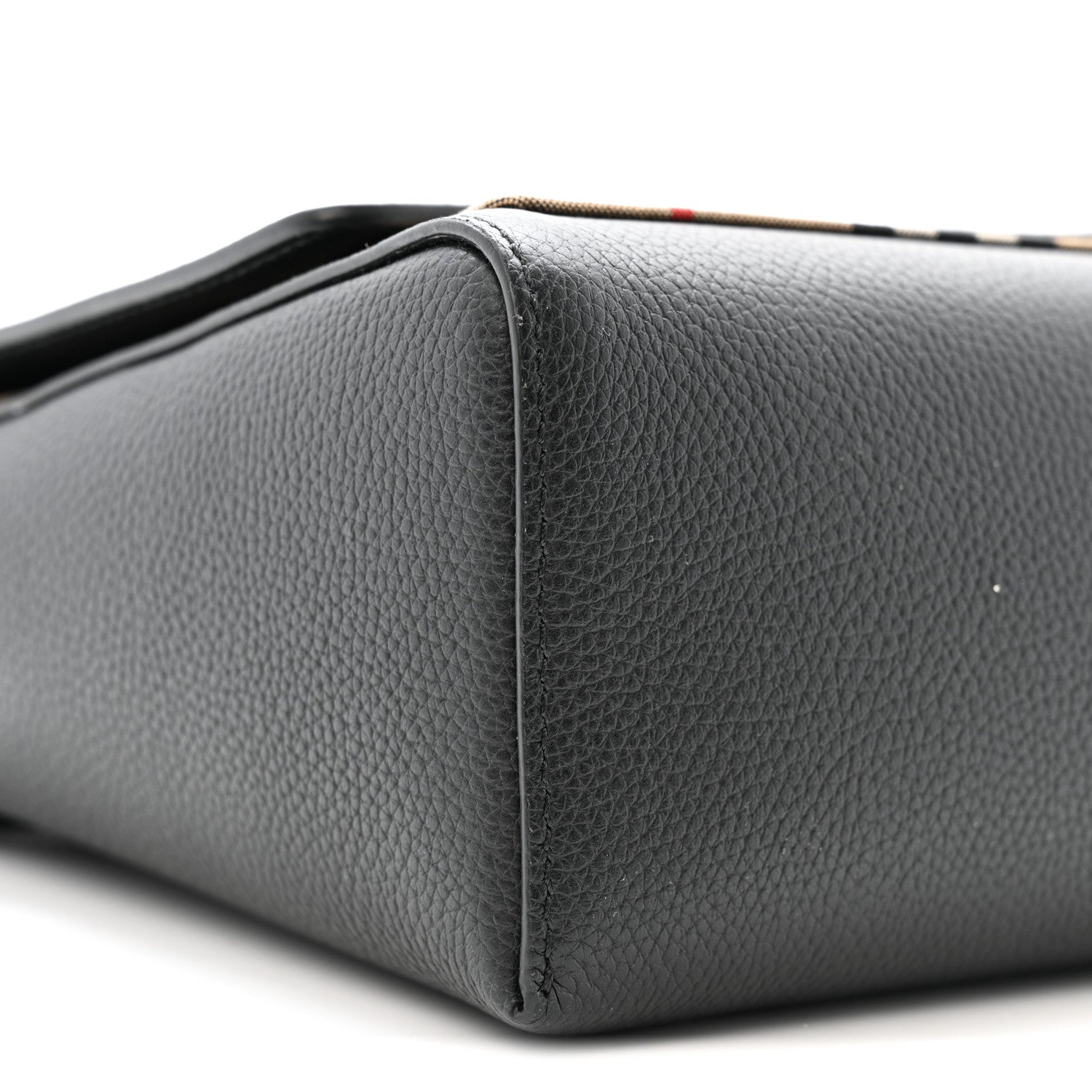 Burberry Grainy Calfskin Vintage Check Note Crossbody Bag Black 9 of 10