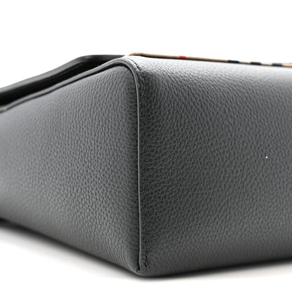 Burberry Grainy Calfskin Vintage Check Note Crossbody Bag Black 9 of 10