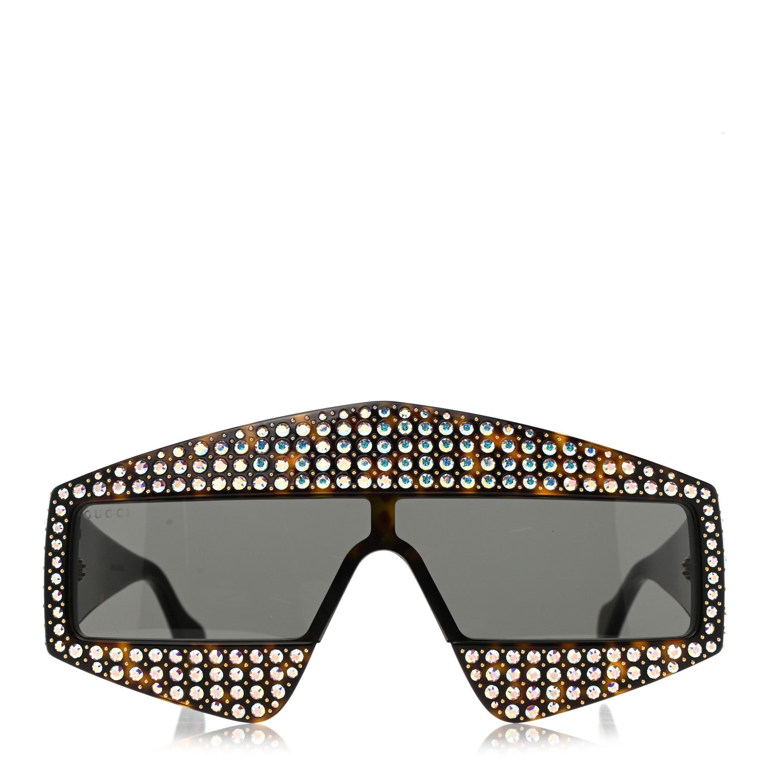Gucci Crystal Rectangular Frame Sunglasses GG0357S Tortoiseshell 2 of 10