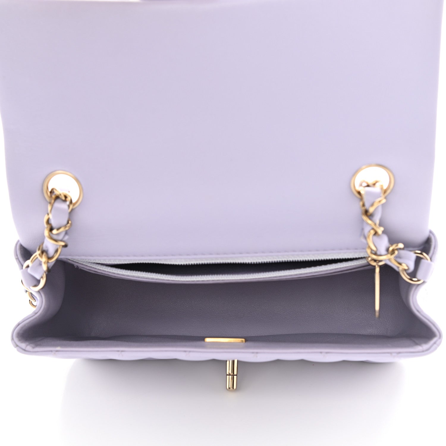 Chanel Lambskin Quilted Mini Rectangular Flap Light Purple 5 of 9