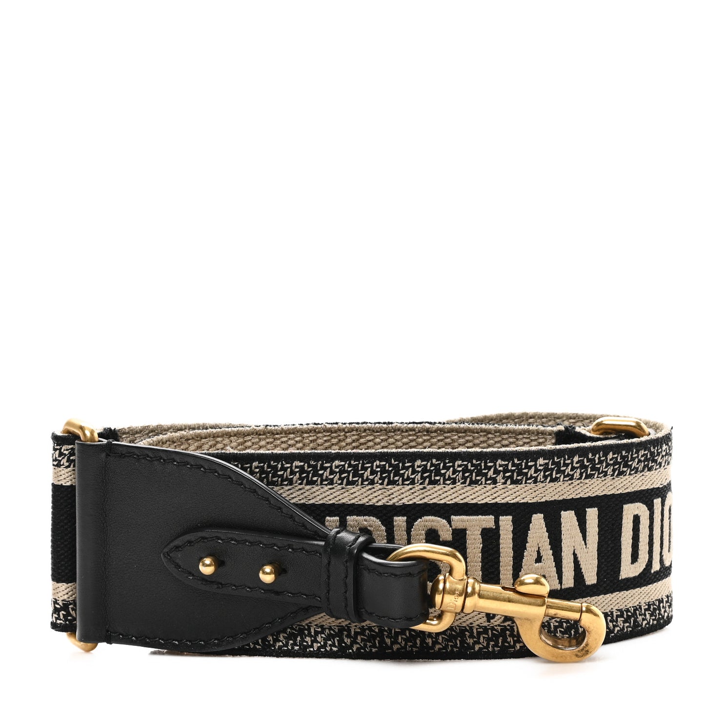Canvas Embroidered Shoulder Strap Black
