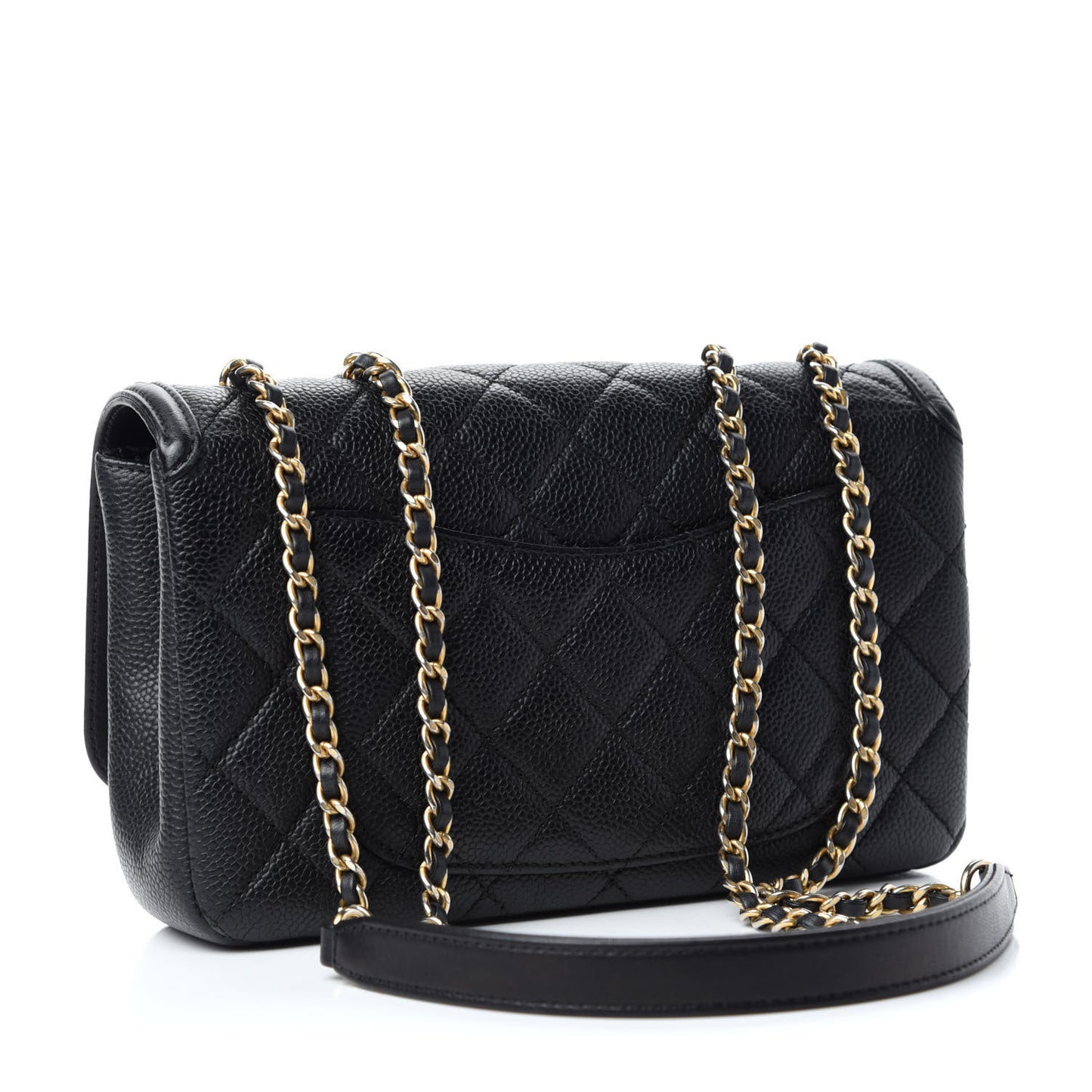 Caviar Quilted Small CC Filigree Flap Black