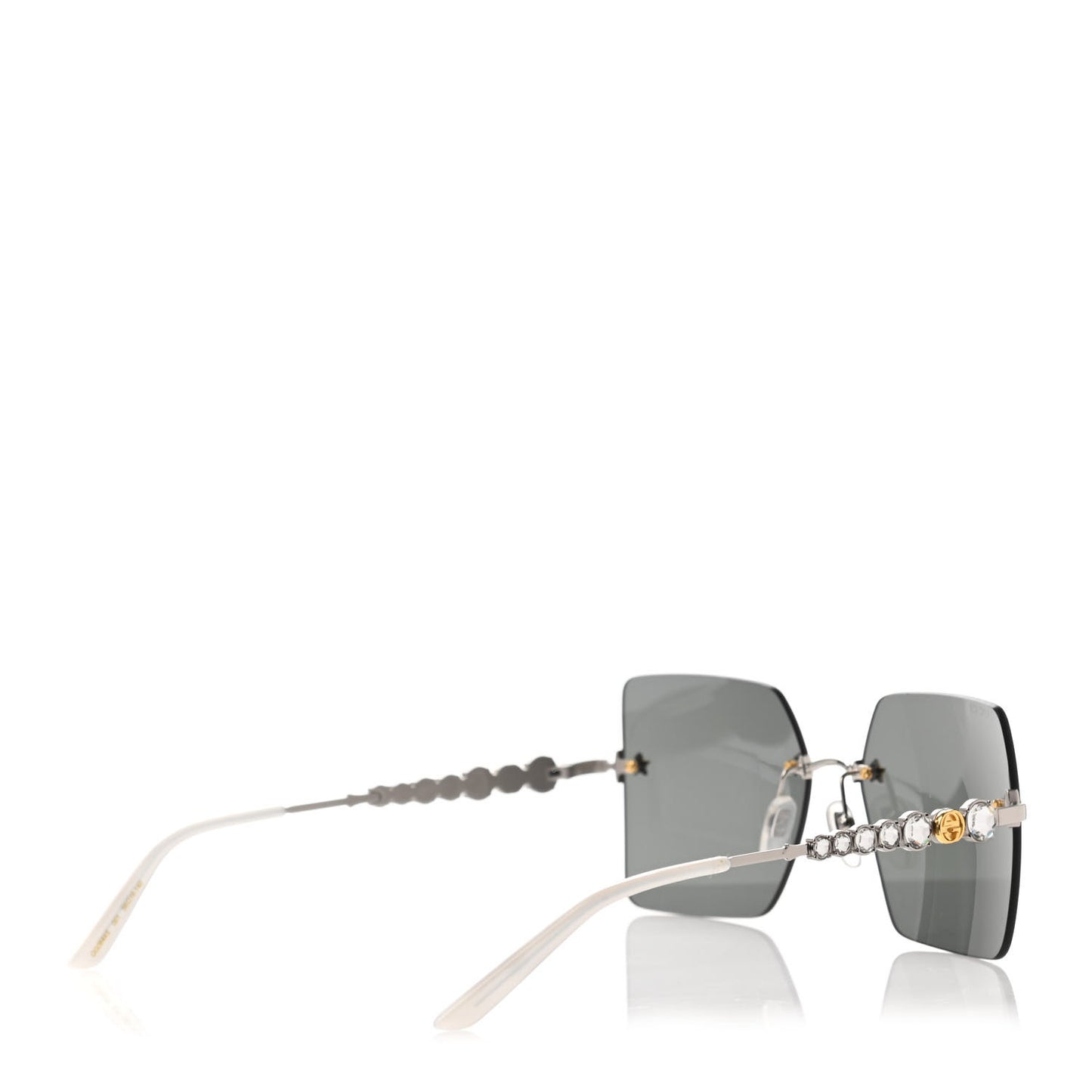 Crystal Metal Sunglasses GG0644S Gold Silver