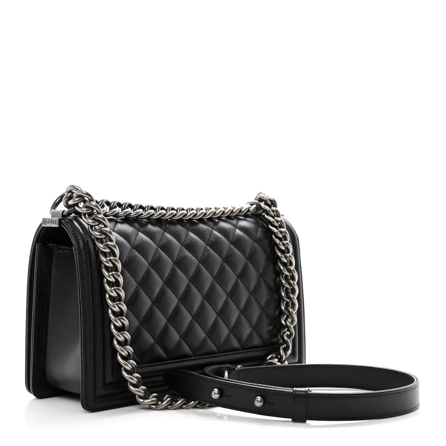 Caviar Quilted Medium Boy Flap Black