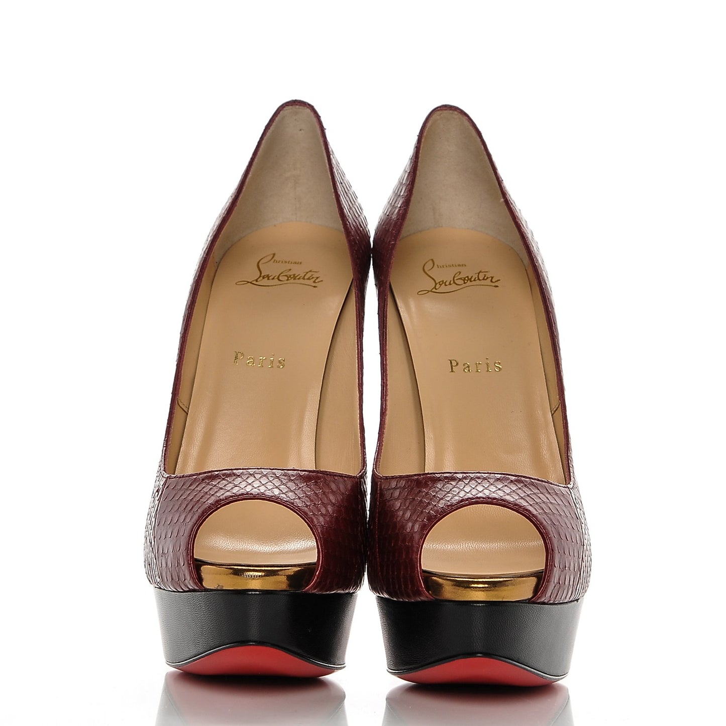 Watersnake Kid Lady Peep 150 Pumps 39.5 Version Lie De Vin