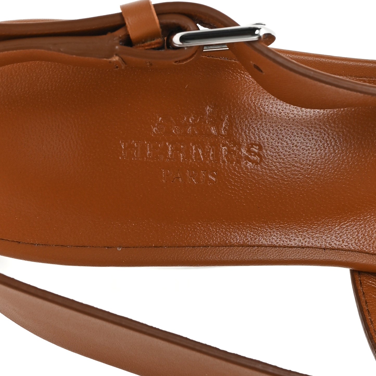 Calfskin Elbe 60 Sandals 38 Marron Glaise