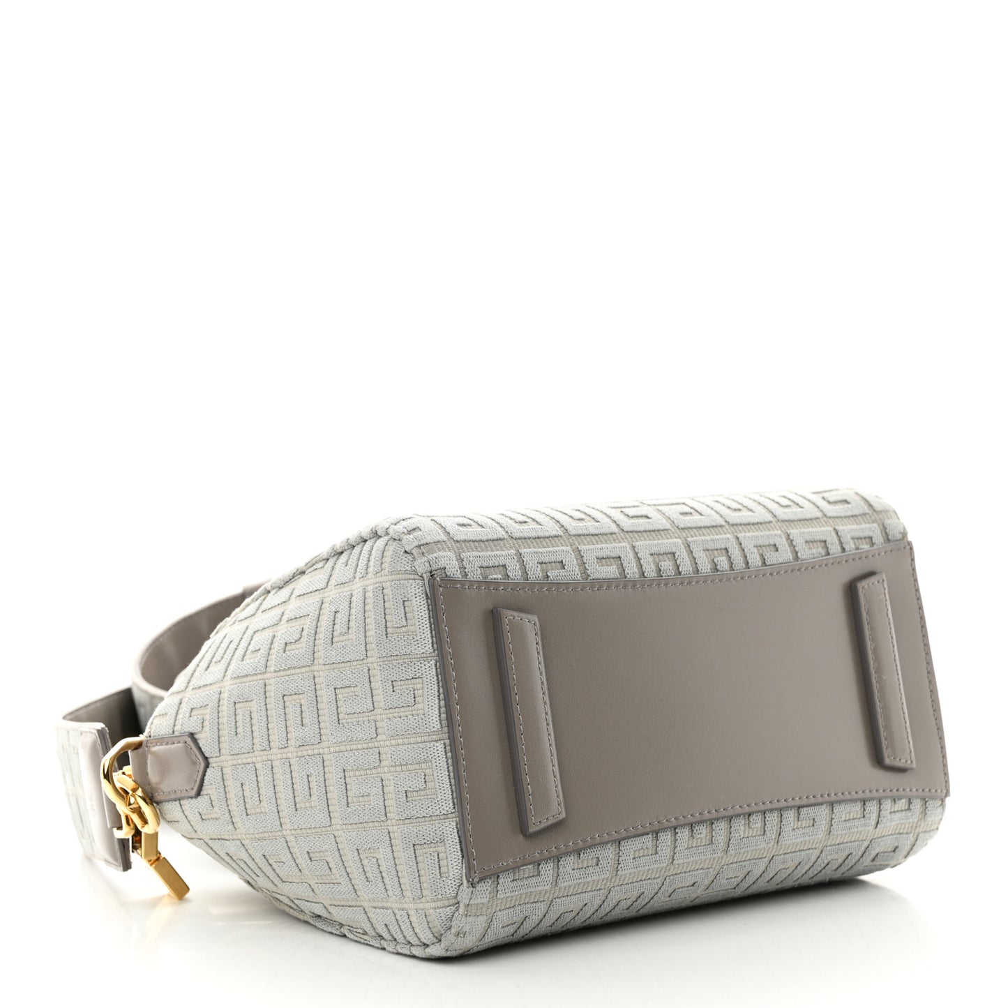 Canvas Jacquard Embroidered Calfskin 4G Mini Antigona Stone