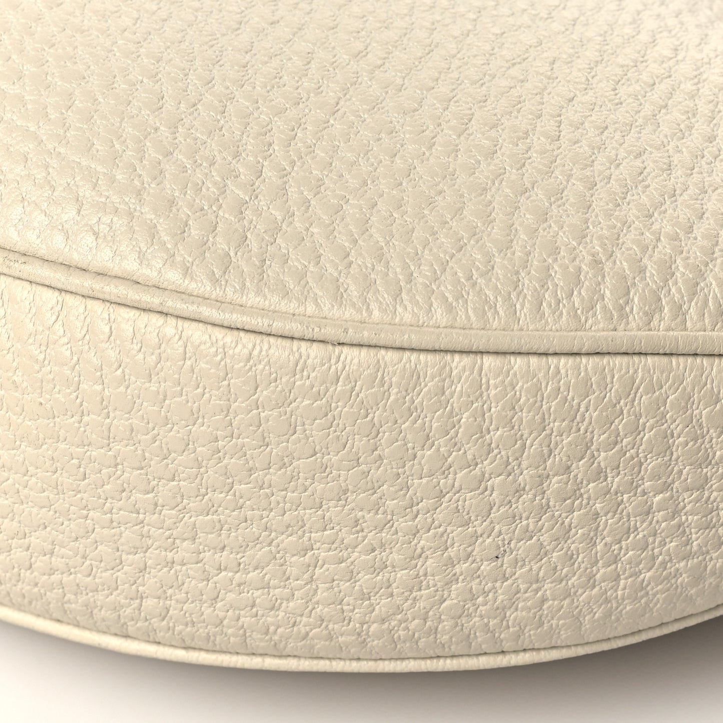 Pebbled Calfskin Bamboo Ring Hobo Ivory