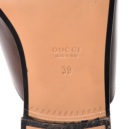 Gucci Calfskin Web Womens Peyton GG Slippers 39 Dark Brown 9 of 14