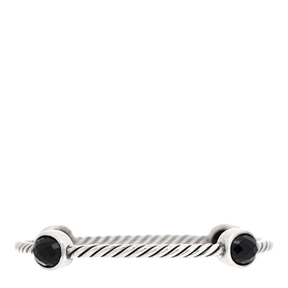 David Yurman Sterling Silver Black Onyx 3mm Color Classics Four Station Bangle Bracelet 1 of 4