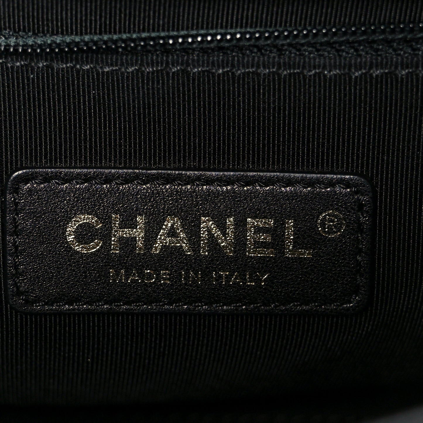 Sheepskin Chevron Stitched Chain Top Handle Flap Black