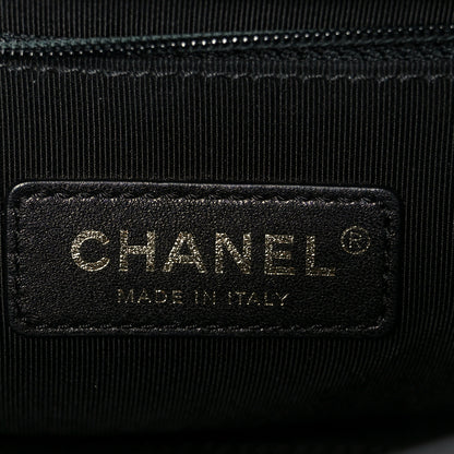 Chanel Sheepskin Chevron Stitched Chain Top Handle Flap Black 6 of 10