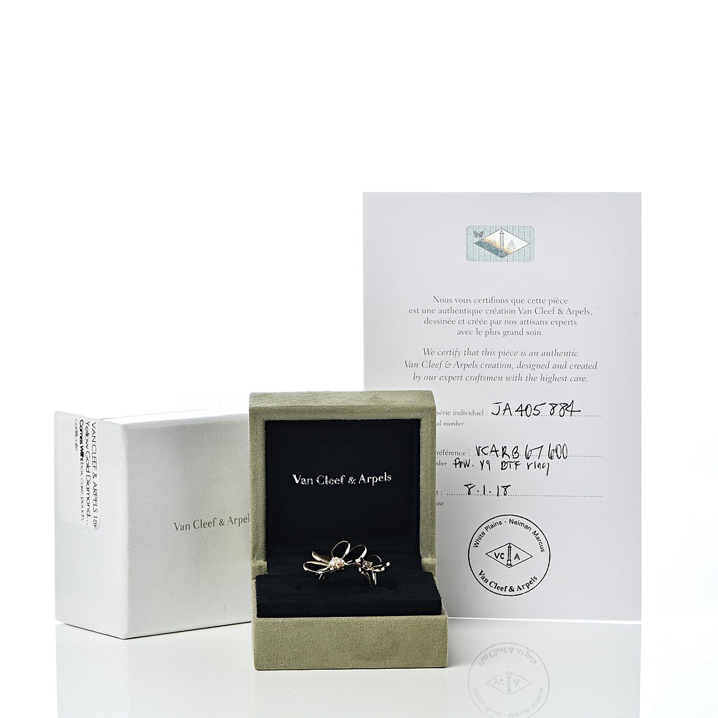 18K Yellow Gold Diamond Frivole Between The Finger Ring 49 5