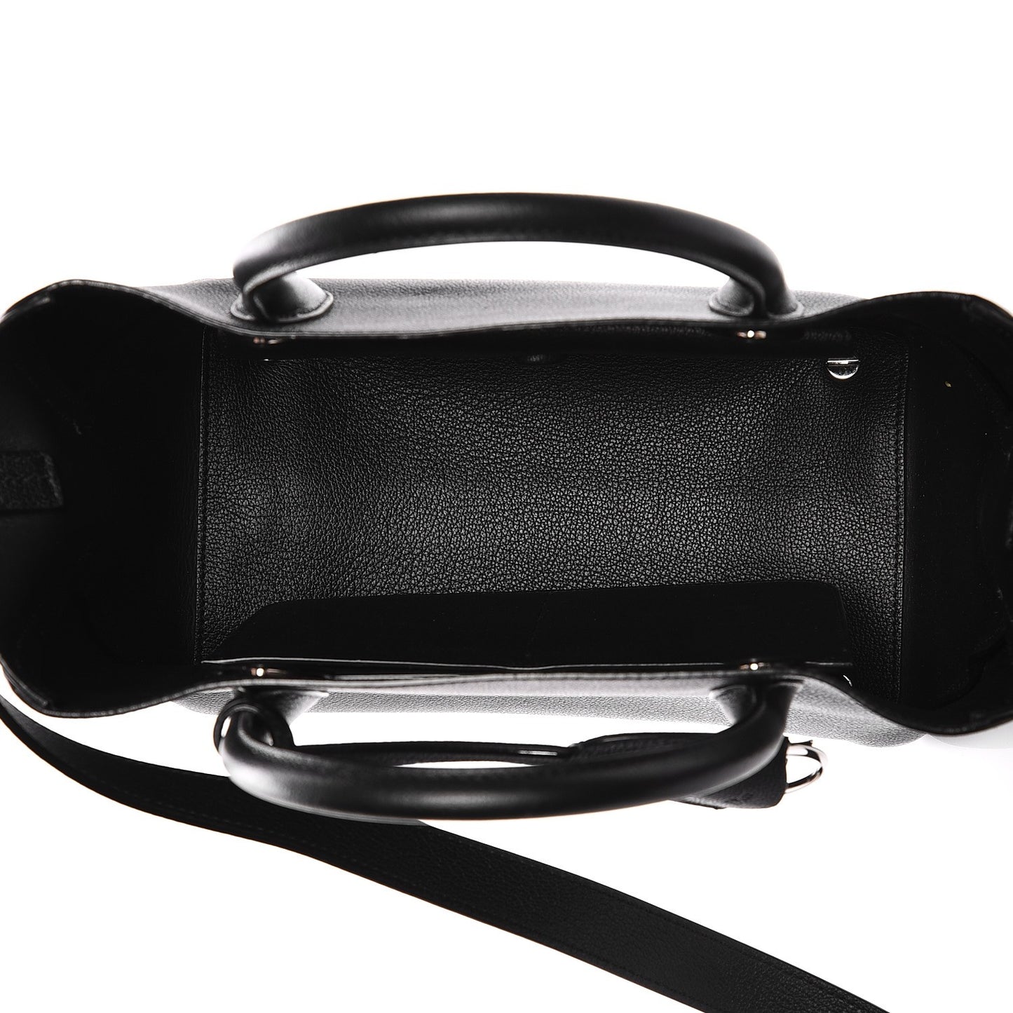 Supple Grained Calfskin Medium Open Bar Tote Black